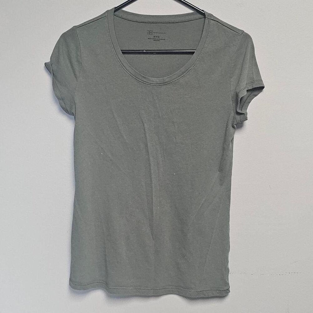 No-boundaries Women's Green and Grey T-shirt